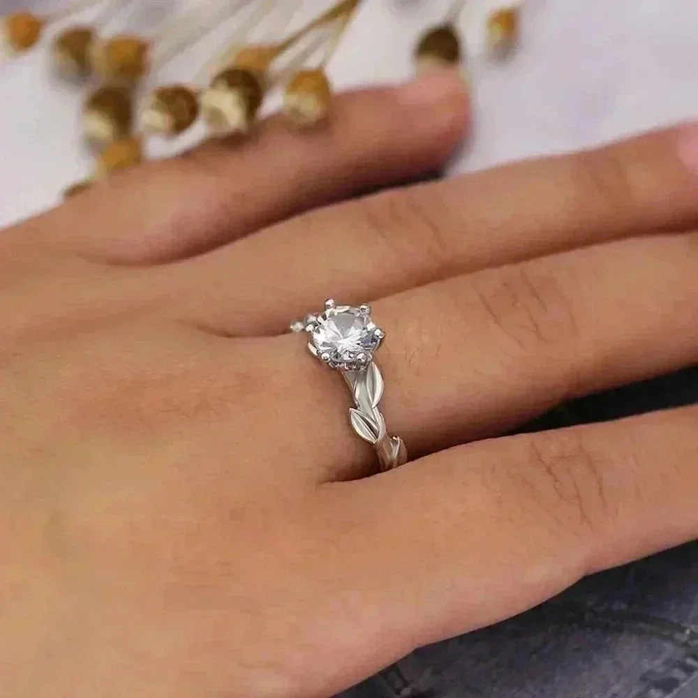 🔥Lovely 925 Silver Plated Fashion Bijoux Leaf Ring For Woman, GPMB1506